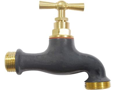 Robinet d'extérieur et applique assortie en laiton (Ardoise)