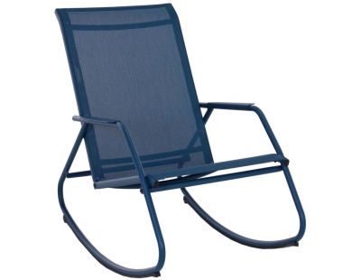 Rocking chair en acier epoxy Noa (Bleu)