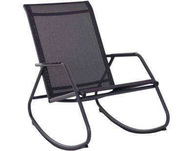 Rocking chair en acier epoxy Noa (Graphite et gris)