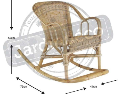 Rocking chair pour enfant en rotin Chloé