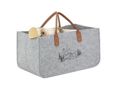 Sac à bûches en feutrine (Gris Montagne)
