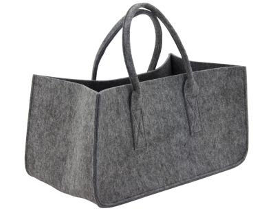 Sac à bûches gris en feutrine