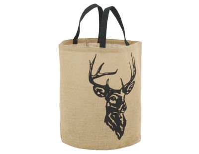 Sac rond en jute naturel plastifié (Cerf)