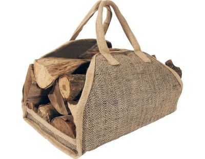 Sac à bûches en toile de jute renforcée (Beige)