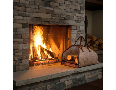 Sac à bûches en toile de jute renforcée (Marron)