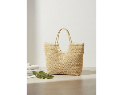 Sac cabas tressé naturel