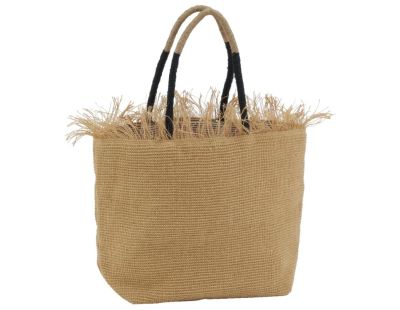 Sac en jute naturel et corde avec franges