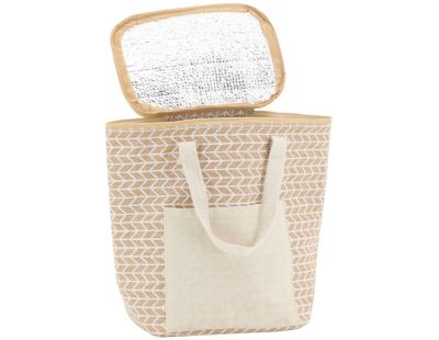 Sac lunch isotherme en jute (Géométrique 25x15x19)