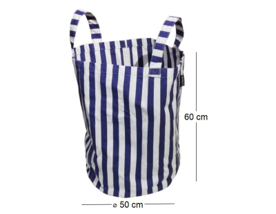 Sac de plage 100% coton Porta (Rayé bleu et blanc)