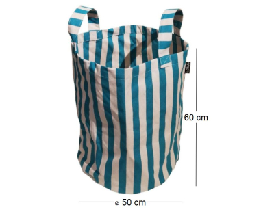 Sac de plage 100% coton Porta (Rayé vert et blanc cassé)