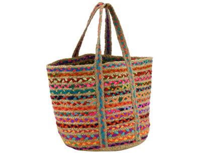 Sac de plage en jute naturelle et coton