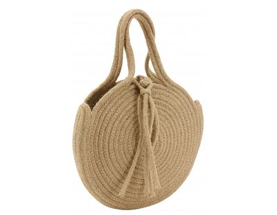 Sac rond en corde de coton et jute (Beige)