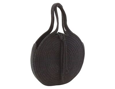 Sac rond en corde de coton et jute (Noir)