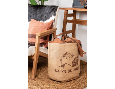 Sac rond en jute naturel plastifié (La vie de chalet)