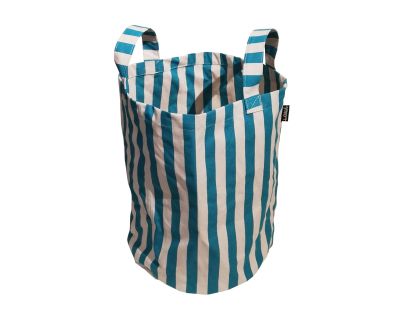 Sac de plage 100% coton Porta (Rayé vert et blanc cassé)