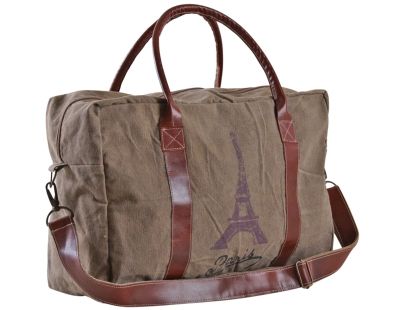 Sac de voyage en coton et cuir Tour Eiffel