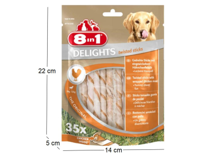 Sachet 35 sticks pour chien garnis de poulet Delights