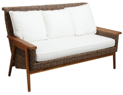 Salon WELLINGTON en poelet gris et teck (Lot de 4)