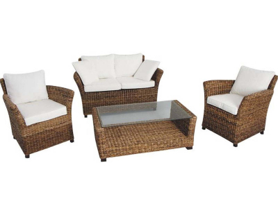 Salon en bananier et acajou Célèbes