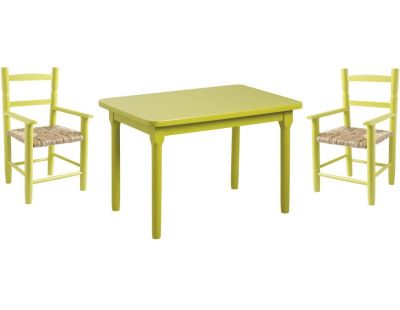 Table pour enfant avec pot de crayons Mayo 60x60cm Bois Motif Madame  Monsieur Multicolore