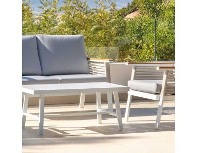 Salon de jardin en aluminium Casablanca (Blanc et gris)