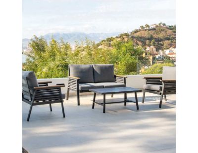 Salon de jardin en aluminium Casablanca (Anthracite et gris)