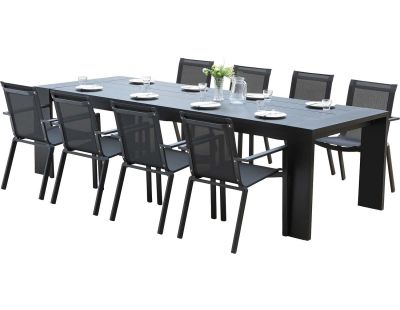 Salon de jardin en aluminium gris Ibiza 8 personnes