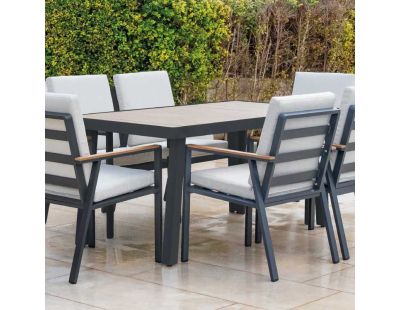 Salon de jardin en aluminium 6 personnes Turquia (Anthracite et beige)
