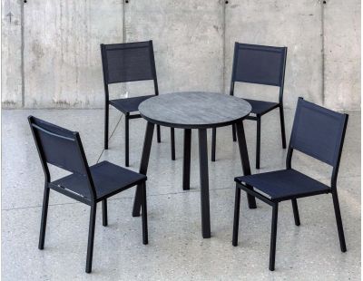 Salon de jardin en aluminium et textilène California (Anthracite)
