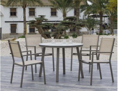 Salon de jardin en aluminium et textilène Corcega