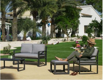 Salon de jardin détente en aluminium Piave