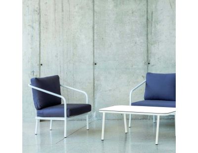 Salon de jardin détente en aluminium blanc 4 places Alexis