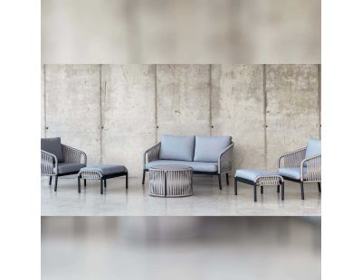 Salon de jardin détente en aluminium et cordes 4 places Yina