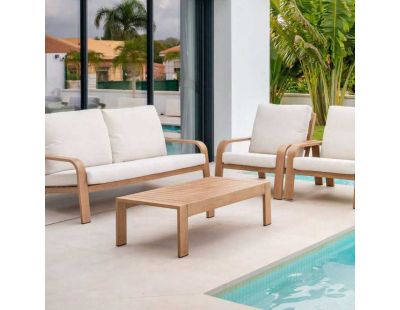 Salon de jardin détente en aluminium imitation bois Sudafrica
