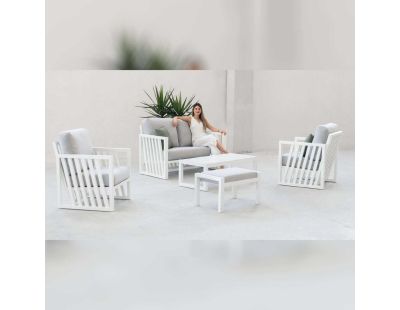 Salon de jardin détente en aluminium 4 places Abigeil