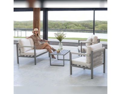 Salon de jardin détente en aluminium 4 places Damasco