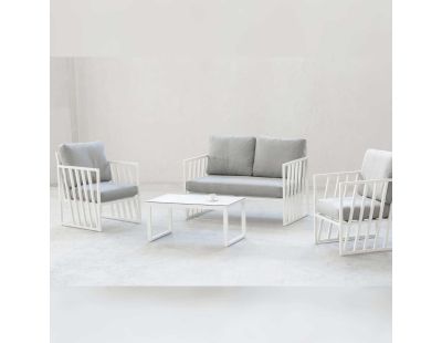Salon de jardin détente en aluminium 4 places Lovenia