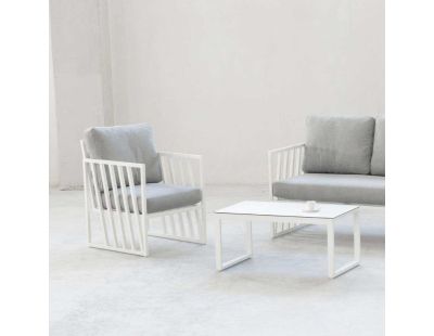 Salon de jardin détente en aluminium 4 places Lovenia