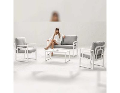 Salon de jardin détente en aluminium 4 places Senia