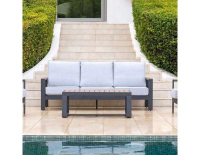 Salon de jardin détente en aluminium 5 places Turquia (Anthracite et gris)