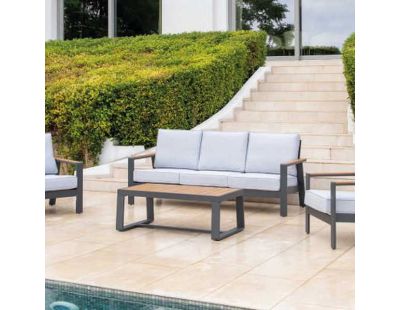 Salon de jardin détente en aluminium 5 places Turquia (Anthracite et gris)