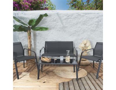 Salon de jardin détente en métal 4 personnes Naxos