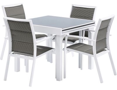 Salon de jardin moderne 4 personnes Modulo (Blanc)