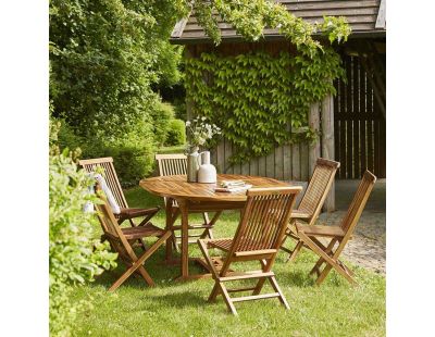 Salon de jardin en teck huilé Sofia (Table et 6 chaises)