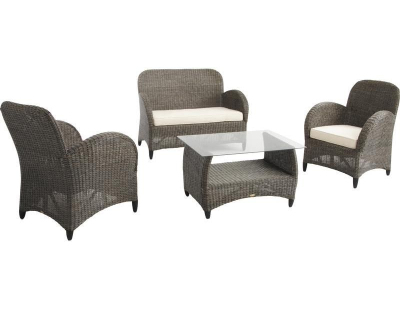 Salon en rotin gris Oprah