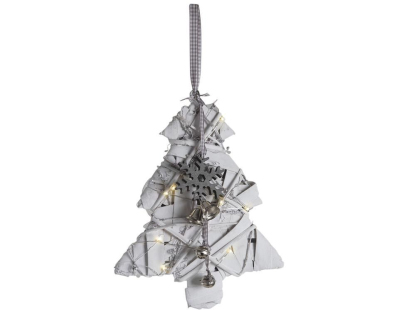 Sapin en bois lumineux à suspendre