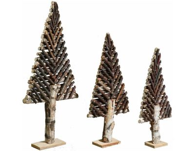 Sapin décoratif en bouleau motif chevron (Grand modèle)