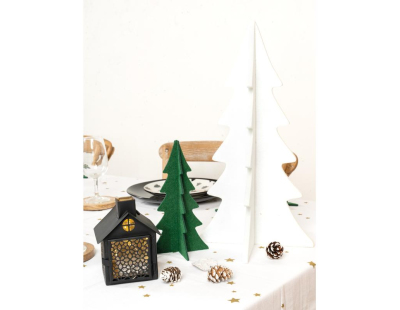 Sapin en feutrine blanche 40 cm (Lot de 4)