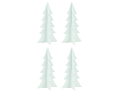Sapin en feutrine blanche 40 cm (Lot de 4)