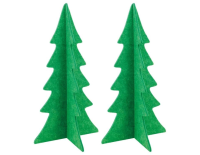 Sapin en feutrine verte (60 cm - Lot de 2)